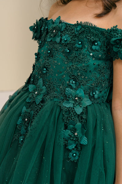 Lila Grace Girls Off-Shoulder Tulle Pageant Dress