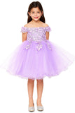 Lila Grace Girls Off-Shoulder Tulle Pageant Dress