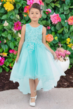 Aqua Hi-Low Lace Tulle Dress | Blush Kids Special Occasion