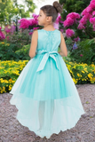 Aqua Hi-Low Lace Tulle Dress | Blush Kids Special Occasion