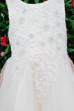 Aqua Hi-Low Lace Tulle Dress | Blush Kids Special Occasion
