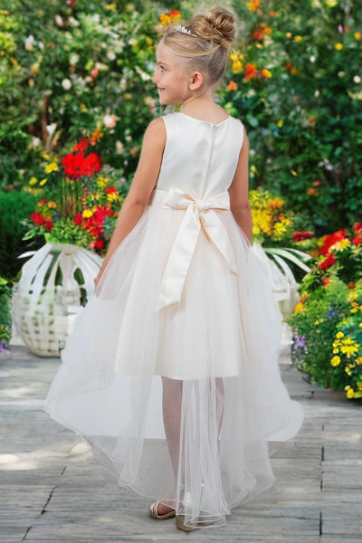 Aqua Hi-Low Lace Tulle Dress | Blush Kids Special Occasion