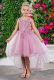 Aqua Hi-Low Lace Tulle Dress | Blush Kids Special Occasion