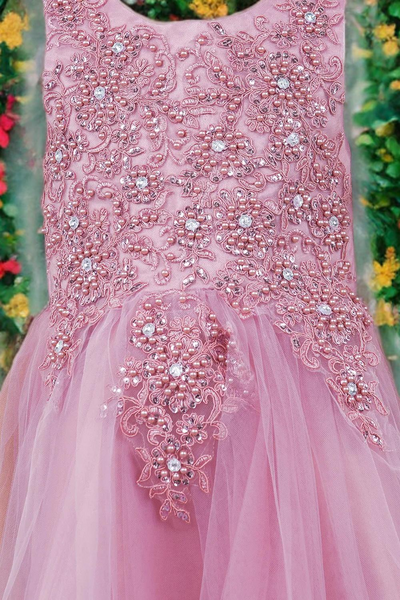 Aqua Hi-Low Lace Tulle Dress | Blush Kids Special Occasion
