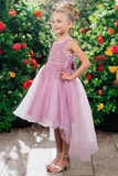 Aqua Hi-Low Lace Tulle Dress | Blush Kids Special Occasion