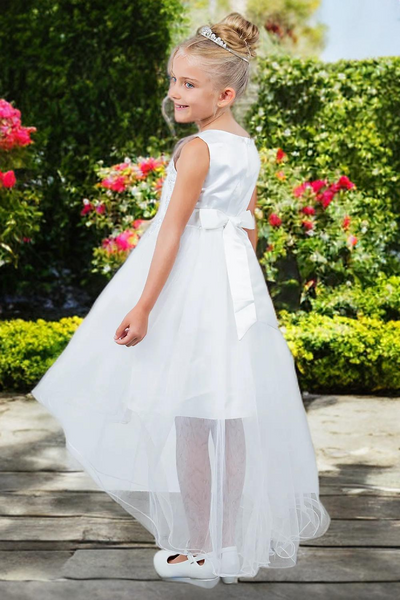Aqua Hi-Low Lace Tulle Dress | Blush Kids Special Occasion