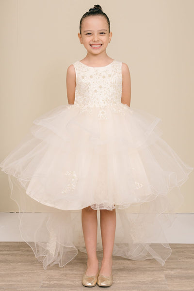Hi Low Ruffle Girls Party Dress 2–12