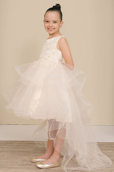 Hi Low Ruffle Girls Party Dress 2–12