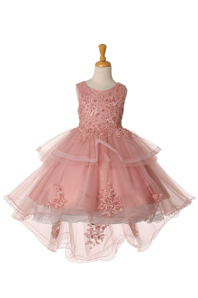 Hi Low Ruffle Girls Party Dress 2–12