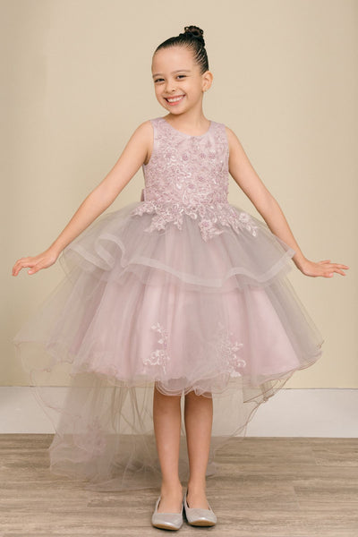 Hi Low Ruffle Girls Party Dress 2–12