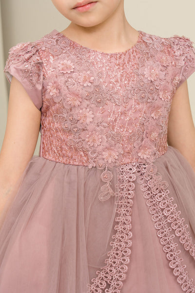 Elara Pearl Hi-Low Pageant Dress for Girls