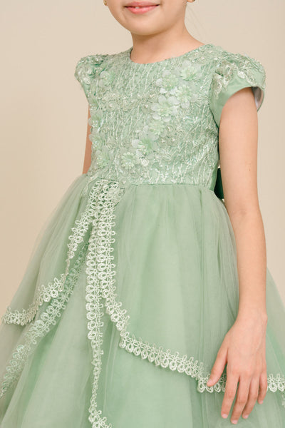 Elara Pearl Hi-Low Pageant Dress for Girls