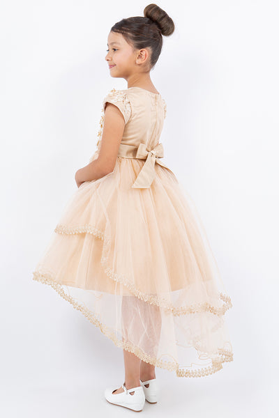 Elara Pearl Hi-Low Pageant Dress for Girls