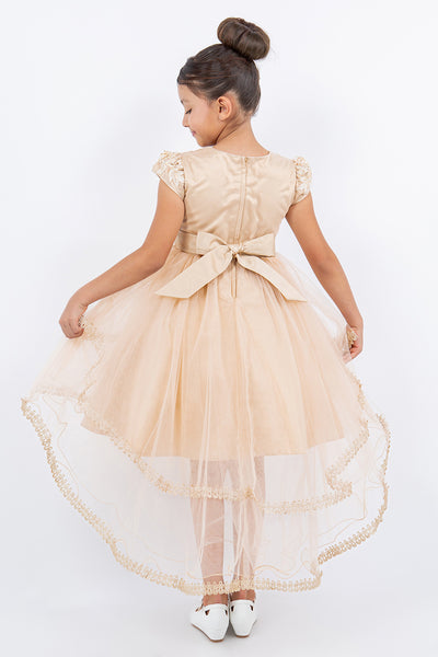 Elara Pearl Hi-Low Pageant Dress for Girls