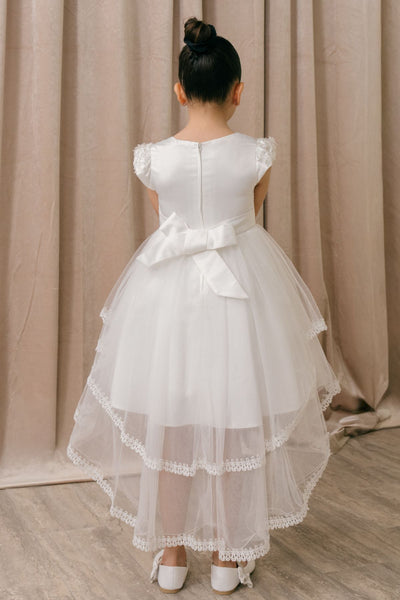 Elara Pearl Hi-Low Pageant Dress for Girls