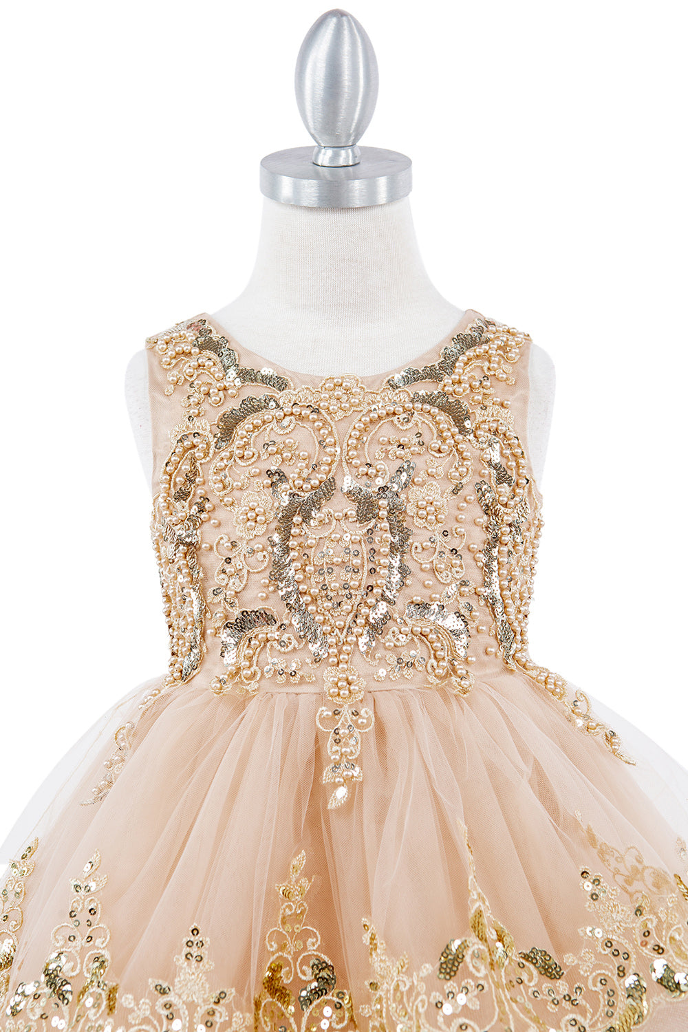 Girls Short Crystal Beaded Tulle Pageant Special Occasion Party Dress