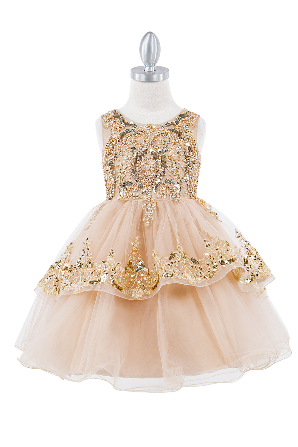 Girls Short Crystal Beaded Tulle Pageant Special Occasion Party Dress