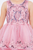Lynsey Girls Short Sequin Tulle Pageant Dress