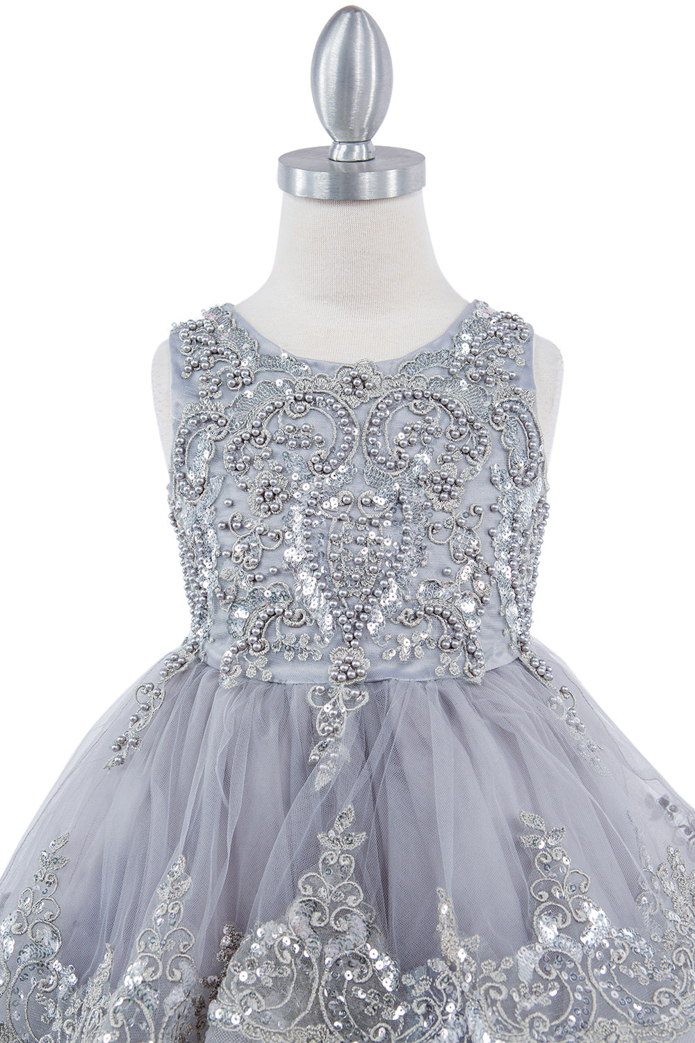 Girls Short Crystal Beaded Tulle Pageant Special Occasion Party Dress