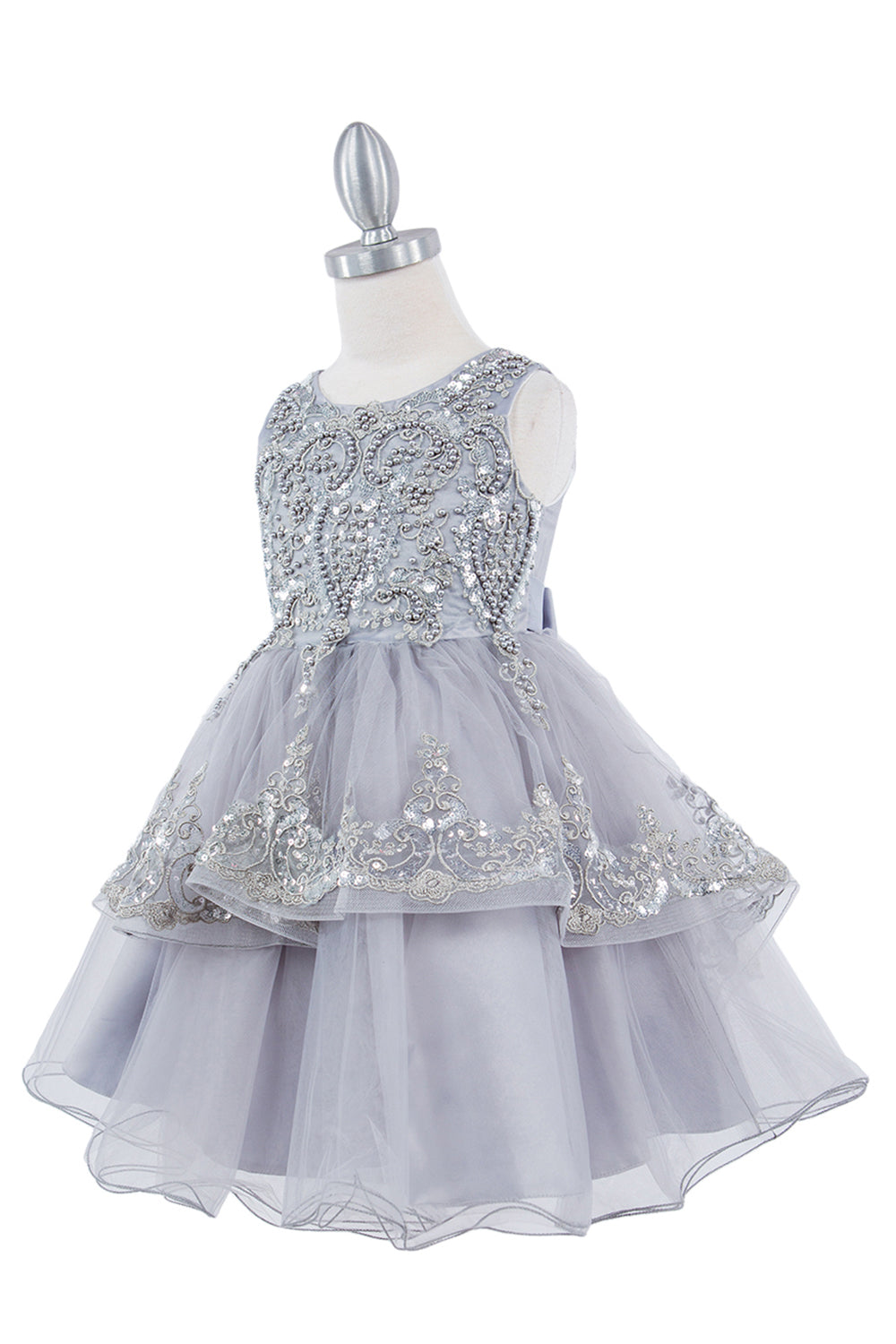 Girls Short Crystal Beaded Tulle Pageant Special Occasion Party Dress