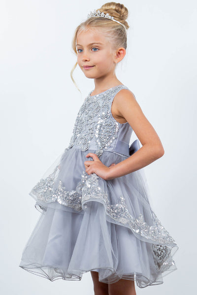 Lynsey Girls Short Sequin Tulle Pageant Dress