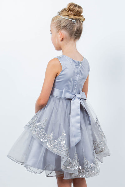 Lynsey Girls Short Sequin Tulle Pageant Dress
