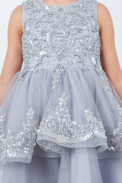 Lynsey Girls Short Sequin Tulle Pageant Dress
