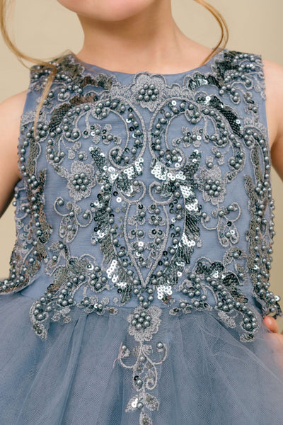 Lynsey Girls Short Sequin Tulle Pageant Dress