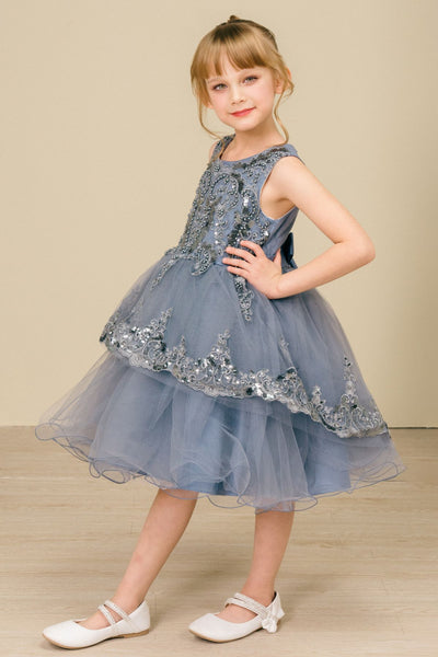 Lynsey Girls Short Sequin Tulle Pageant Dress