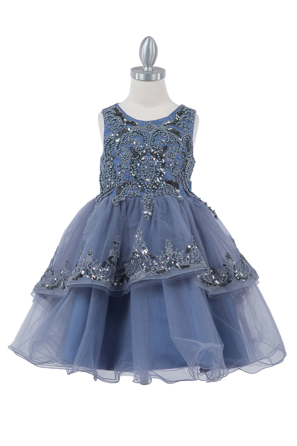 Girls Short Crystal Beaded Tulle Pageant Special Occasion Party Dress