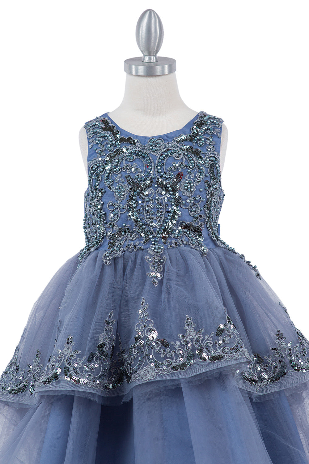 Girls Short Crystal Beaded Tulle Pageant Special Occasion Party Dress