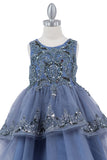 Girls Short Crystal Beaded Tulle Pageant Special Occasion Party Dress