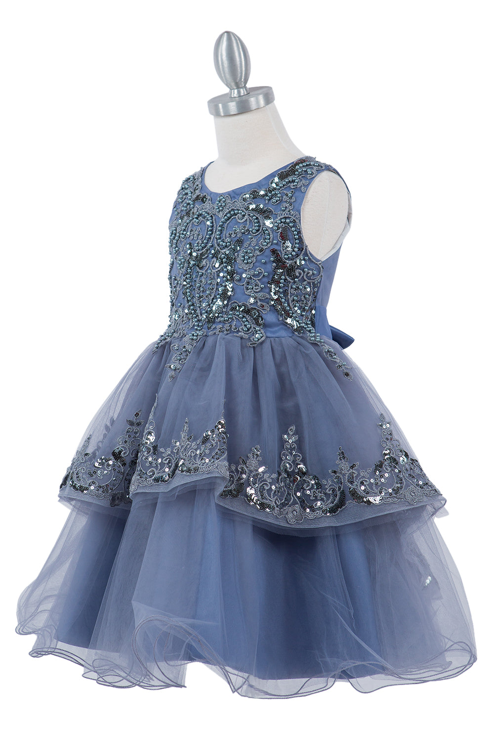 Girls Short Crystal Beaded Tulle Pageant Special Occasion Party Dress