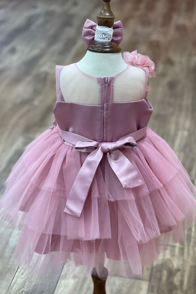 Baby 3D Floral Lace Dress for Special Occasion