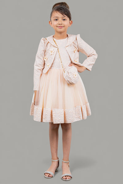 Royal Blue & Pink Girls Special Occasion Dress with Purse