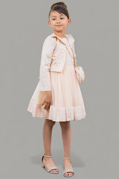 Royal Blue & Pink Girls Special Occasion Dress with Purse