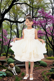 Ivory & Off-White Knee-Length Flower Girl Dress