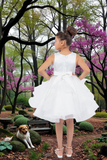Ivory & Off-White Knee-Length Flower Girl Dress