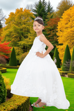 White Communion & Flower Girl Dress | High-Low & Ball Gown