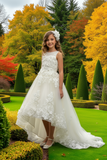 White Communion & Flower Girl Dress | High-Low & Ball Gown