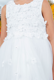 White Communion & Flower Girl Dress | High-Low & Ball Gown