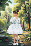 Floral Puff Sleeve Girls Dress – Party & Special Occasion