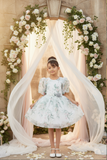 Floral Puff Sleeve Girls Dress – Party & Special Occasion