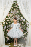 Floral Puff Sleeve Girls Dress – Party & Special Occasion