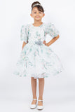 Floral Puff Sleeve Girls Dress – Party & Special Occasion