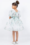 Floral Puff Sleeve Girls Dress – Party & Special Occasion