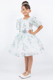 Floral Puff Sleeve Girls Dress – Party & Special Occasion