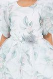 Floral Puff Sleeve Girls Dress – Party & Special Occasion