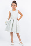 Pink Jacquard Wedding Flower Girl Dress with Purse