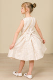 Pink Jacquard Wedding Flower Girl Dress with Purse
